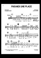 Partitions accordéon partitions Fais moi une place à télécharger en PDF