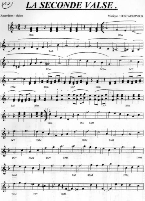 Partitions accordéon | partitions Dmitri Chostakovitch à télécharger en PDF