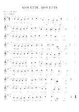 scarica la spartito per fisarmonica Alouette Alouette in formato PDF