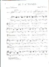 download the accordion score Je t'attends in PDF format