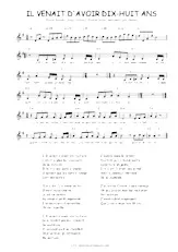 descargar la partitura para acordeón Il venait d'avoir dix huit ans (Chant : Dalida) (Relevé) en formato PDF