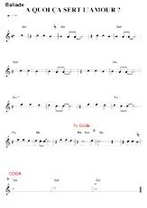 download the accordion score A quoi ça sert l'amour (Chant : Edith Piaf) (Relevé) in PDF format