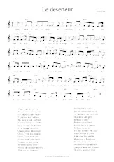 télécharger la partition d'accordéon Le déserteur au format PDF