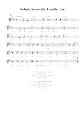 download the accordion score Nobody knows the Trouble I see in PDF format