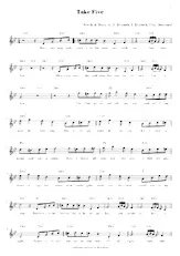 download the accordion score Take Five in PDF format