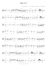 descargar la partitura para acordeón Take Five en formato PDF