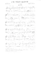 scarica la spartito per fisarmonica J'ai tout quitté (Tango) in formato PDF