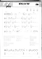 descargar la partitura para acordeón Métro c'est trop en formato PDF