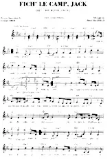télécharger la partition d'accordéon Fich' le camp Jack (Hit the road Jack) (Chant : Richard Anthony)  au format PDF