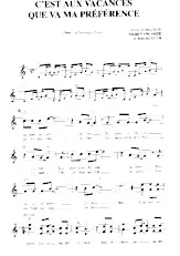 descargar la partitura para acordeón C'est aux vacances que va ma préférence en formato PDF