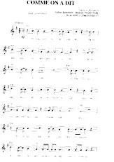 descargar la partitura para acordeón Comme on dit (Chant : Louise Attaque) en formato PDF