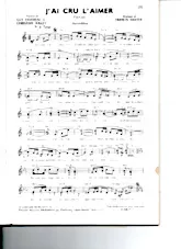 télécharger la partition d'accordéon J'ai cru l'aimer (Tango) au format PDF