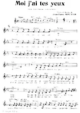 scarica la spartito per fisarmonica Moi j'ai tes yeux (Chant : André Claveau ou Lucienne Delyle) (Slow) in formato PDF
