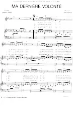 scarica la spartito per fisarmonica Ma dernière volonté (Chant : Serge Reggiani) in formato PDF