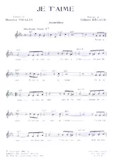 descargar la partitura para acordeón Je t'aime en formato PDF