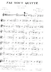 télécharger la partition d'accordéon J'ai tout quitté (Chant : Tino Rossi) (Valse Chantée) au format PDF