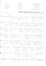 télécharger la partition d'accordéon J'aime Paris au mois de mai au format PDF
