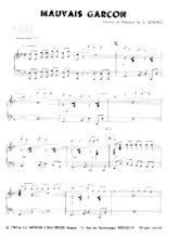 télécharger la partition d'accordéon Mauvais garçon (Piano) au format PDF