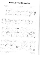 scarica la spartito per fisarmonica Paris je t'aime d'amour (Swing) in formato PDF
