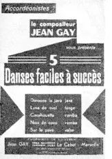 télécharger la partition d'accordéon Recueil 5 Danses faciles à succès (Dansons la java + Lune de miel + Cacahouetta + Noix de coco + Sur le pavé) au format PDF