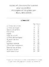 télécharger la partition d'accordéon Album : Valses et chansons Parisiennes pour Accordéon arrangées et doigtées par Manu Maugain (14 Titres) au format PDF
