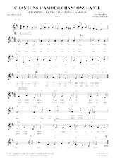 télécharger la partition d'accordéon Chantons l'amour chantons la vie (Valse) au format PDF