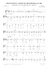 descargar la partitura para acordeón Chantons l'amour chantons la vie (Valse) en formato PDF