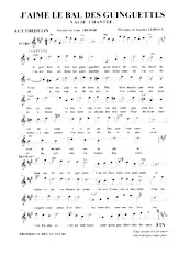 télécharger la partition d'accordéon J'aime le bal des guinguettes (Valse Chantée) au format PDF