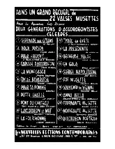 télécharger la partition d'accordéon Un grand recueil de 22 Valses Musettes (Deux générations d'accordéonistes célèbres) au format PDF