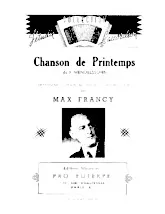 télécharger la partition d'accordéon Chanson de Printemps (Arrangement : Max Francy) au format PDF