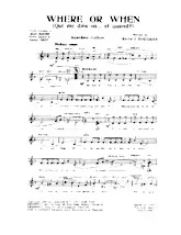 scarica la spartito per fisarmonica Where or When (Qui me dira où et quand) in formato PDF