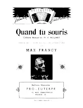 descargar la partitura para acordeón Quand tu souris (Arrangement Max Francy) (Menuet) en formato PDF