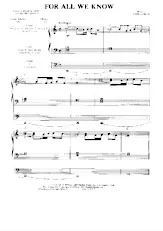 télécharger la partition d'accordéon For all we know au format PDF
