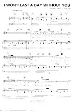download the accordion score I won't last a day without you in PDF format