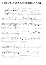 descargar la partitura para acordeón I won't last a day without you en formato PDF