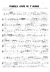 descargar la partitura para acordeón Parce que je t'aime en formato PDF