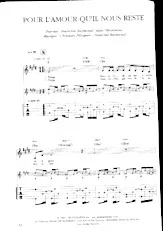 télécharger la partition d'accordéon Pour l'amour qu'il nous reste (Tablature guitare) au format PDF