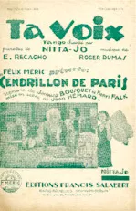 scarica la spartito per fisarmonica Ta voix (Du film : Cendrillon de Paris) (Tango Chanté) in formato PDF