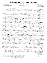 scarica la spartito per fisarmonica Comment te dire adieu (It hurts to say goodbye) (Chant : Françoise Hardy) in formato PDF