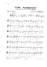 descargar la partitura para acordeón Ton mariage (I went to your wedding) (Slow) en formato PDF