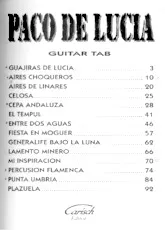 scarica la spartito per fisarmonica Songbook : Paco de Lucia (Guitar Tab) (14 Titres) in formato PDF