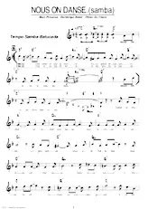 télécharger la partition d'accordéon Nous on danse (Samba) au format PDF