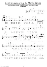 scarica la spartito per fisarmonica Avec les amoureux du monde entier (Slow Rock) in formato PDF
