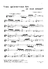 télécharger la partition d'accordéon Vous qu'avez vous fait de mon amour (Jo) (Tango Boléro) au format PDF