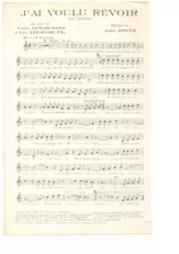 scarica la spartito per fisarmonica J'ai voulu revoir (Fox Trot Chanté) in formato PDF