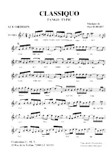 télécharger la partition d'accordéon Classiquo (Tango Typic) au format PDF