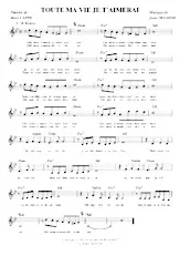 descargar la partitura para acordeón Toute ma vie je t'aimerai (Boléro Chanté) en formato PDF