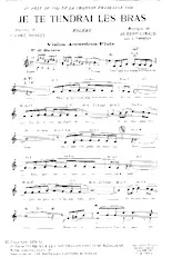 descargar la partitura para acordeón Je te tendrai les bras (Arrangement Yvonne Thomson) (Boléro) en formato PDF