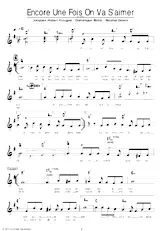 scarica la spartito per fisarmonica Encore une fois on va s'aimer in formato PDF