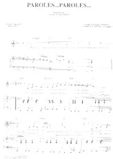 télécharger la partition d'accordéon Paroles Paroles (Chant : Dalida et Alain Delon) au format PDF